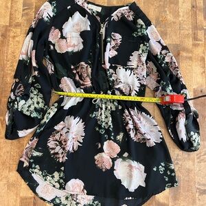 Stella Tweed Black and Pink Graphic Blouse Medium